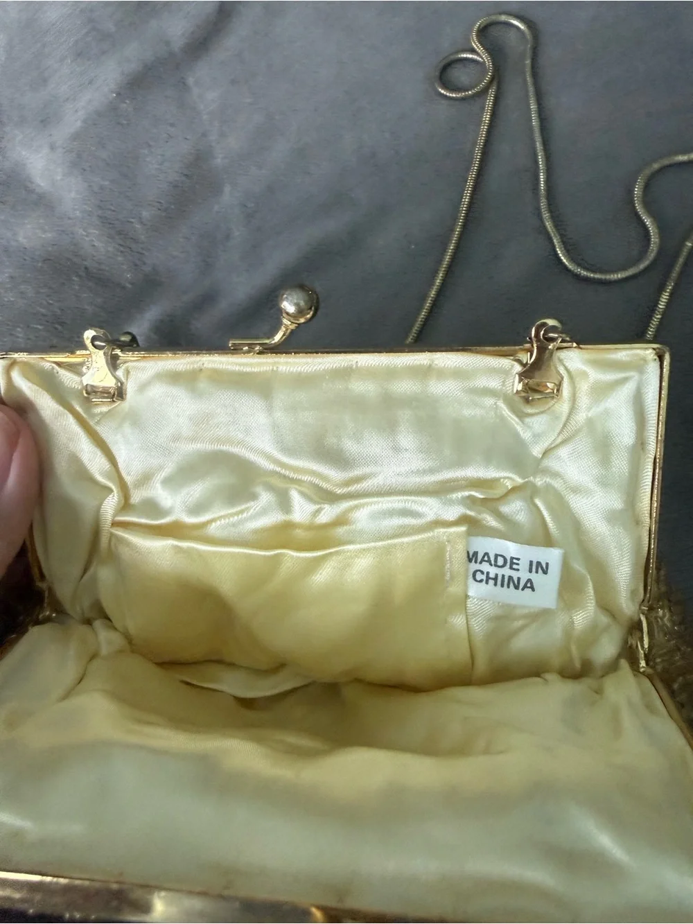 Vtg Beaded Bugle clamshell cocktail bag clutch mermaid